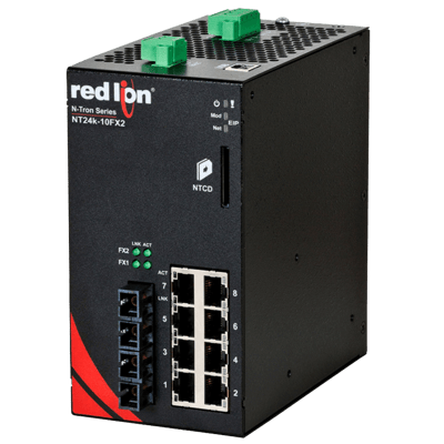 Red Lion Industrial Ethernet Switch, NT24k-10FX2